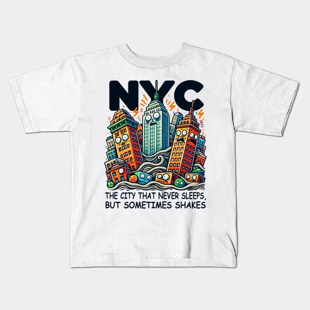 New York Buildings Tee: Fun City Art Kids T-Shirt by Kicosh